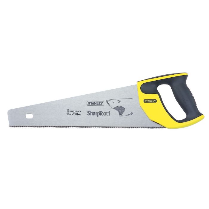 Stanley Tool 15" 12TPI Sharptooth Finish Cut Handsaw