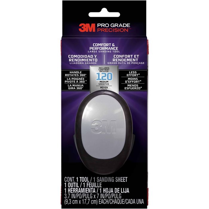 3M 3.7" x 7" Pro Grade Precision Comfort & Performance Large Sanding Tool