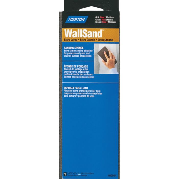 Norton 3 5/16" x 9" x 1" WallSand Fine/Medium XL Sponge