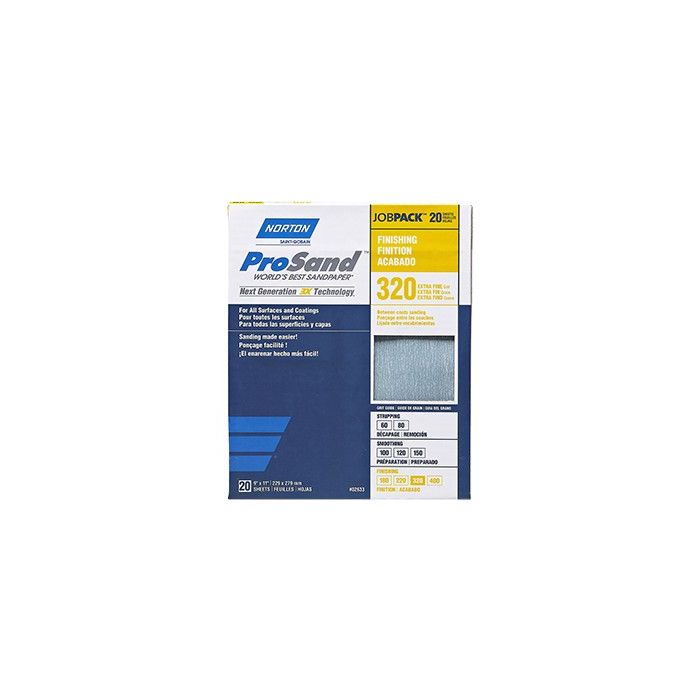 Norton 9" x 11" 320 ProSand Paper Sheets 20Pk