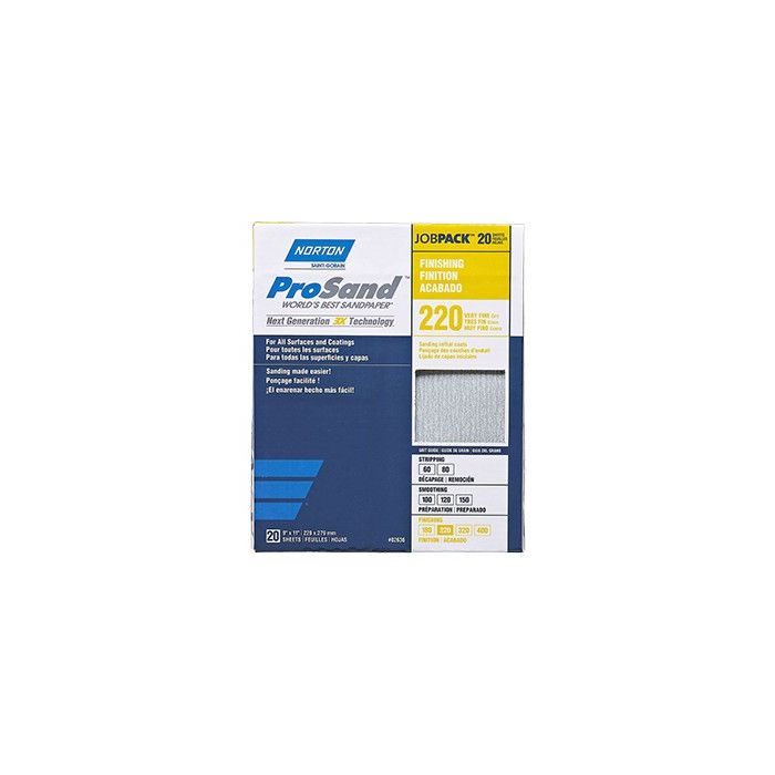 Norton 9" x 11" 220 ProSand Paper Sheets 20Pk