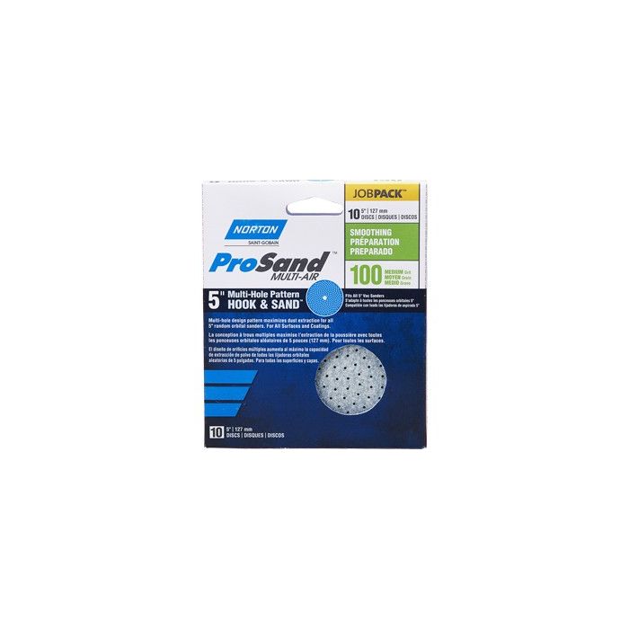 Norton 5" P100C ProSand Multi-Air Cyclonic Paper H&L Vac Disc 10Pk