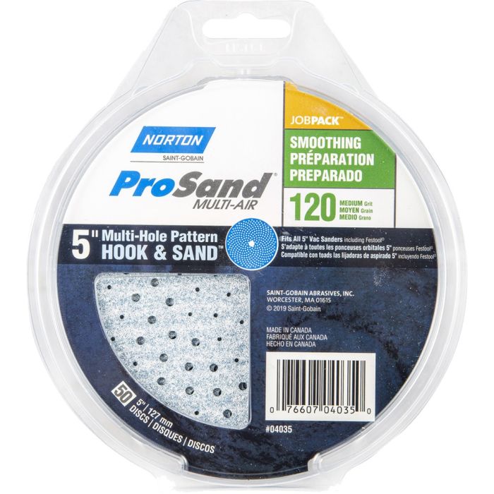 Norton 5" P120C ProSand Multi-Air Cyclonic Paper H&L Vac Disc 50pk
