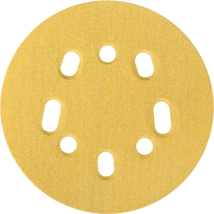 Norton 5" 5 & 8 Hole P120 Hook & Sand Paper H&L UVH Disc 25Pk