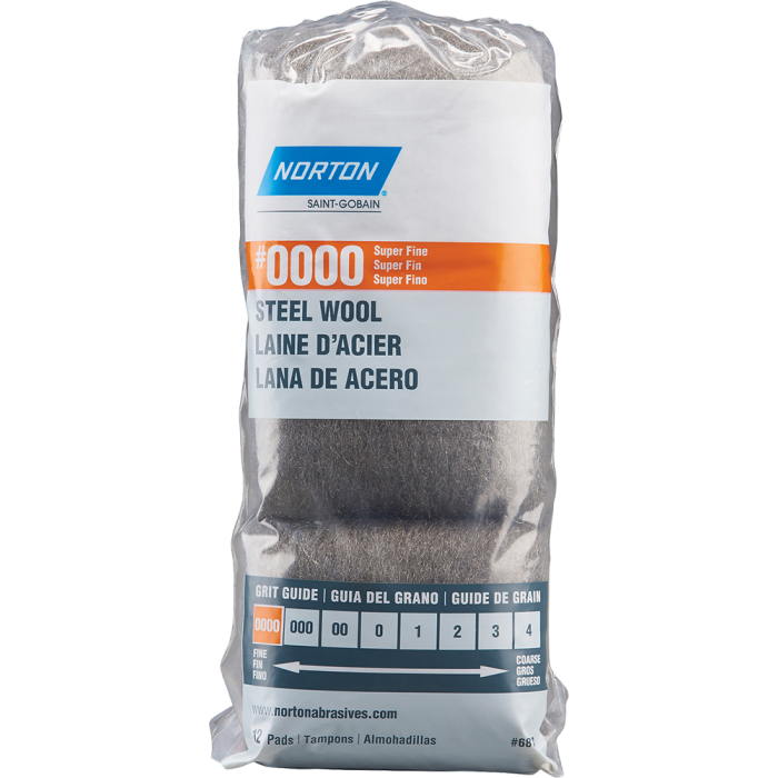 Norton Steel Wool 0000 Super Fine 12Pk