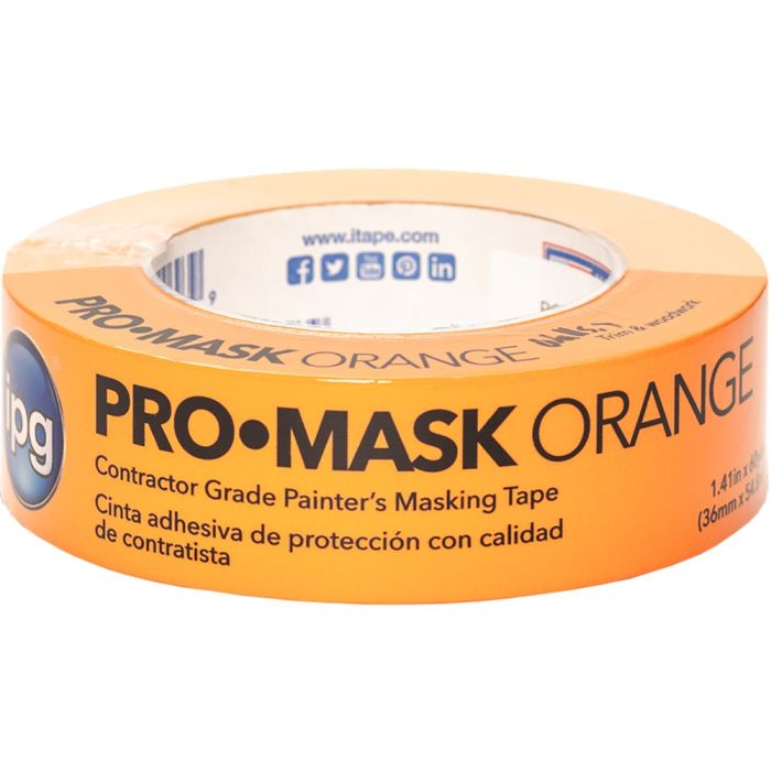 IPG PG505 1.41" x 60yd Contractor Grade Orange Masking Tape