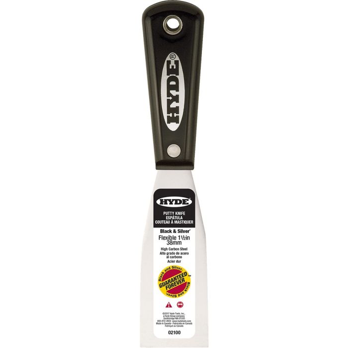 Hyde 1-1/2" Black & Silver Flex Putty Knife