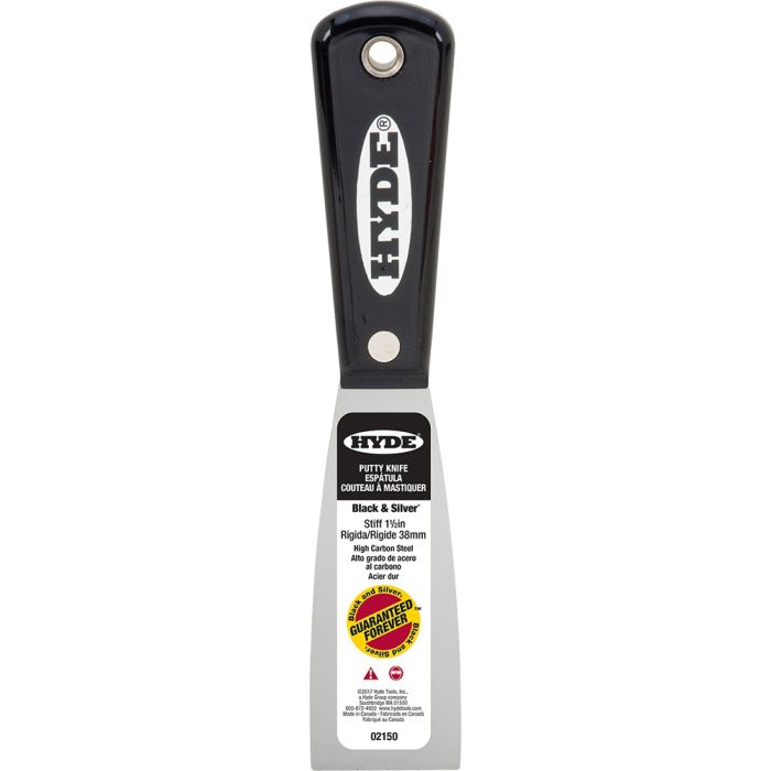 Hyde 1-1/2" Black & Silver Stiff Putty Knife