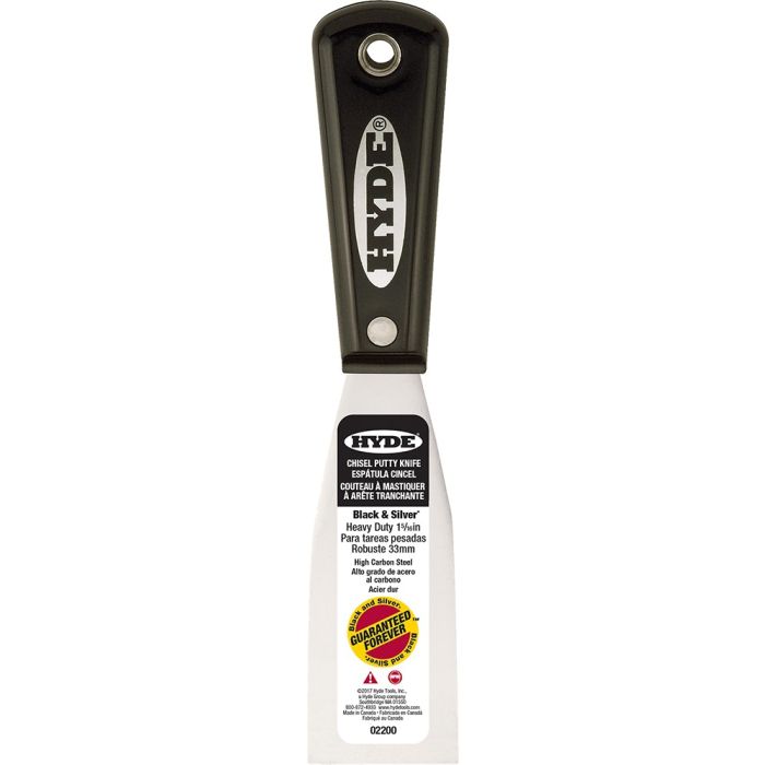 Hyde 1-5/16" Black & Silver Stiff Chisel Putty Knife