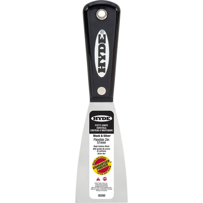 Hyde 2" Black & Silver Flex Putty Knife