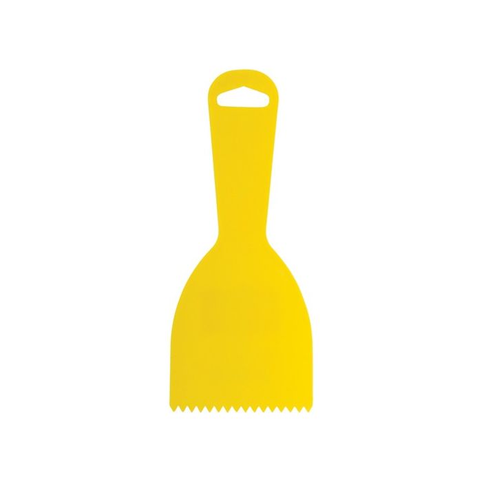 Hyde 3" Yellow Plastic V-Notch Adhesive Spreader