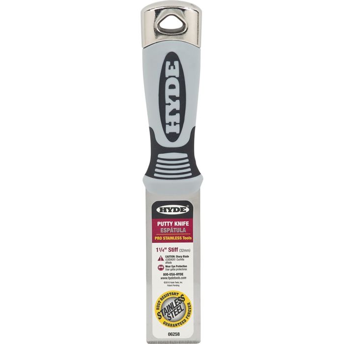 Hyde 1-1/4" Pro Stainless Stiff Putty Knife Hammer Head
