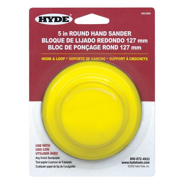 Hyde 5" Round Hook & Loop Hand Sander