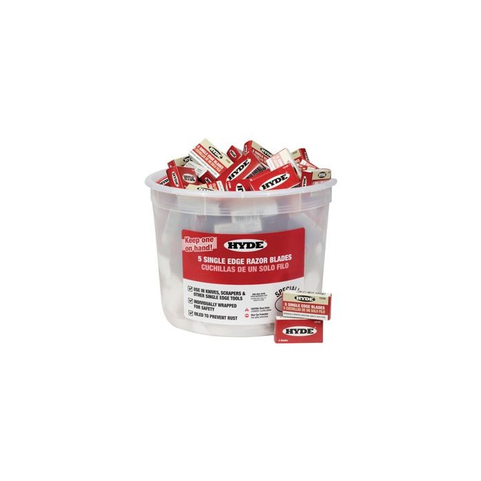 Hyde 5Pk Single Edge Razor Blade Bucket (100 per Pack)