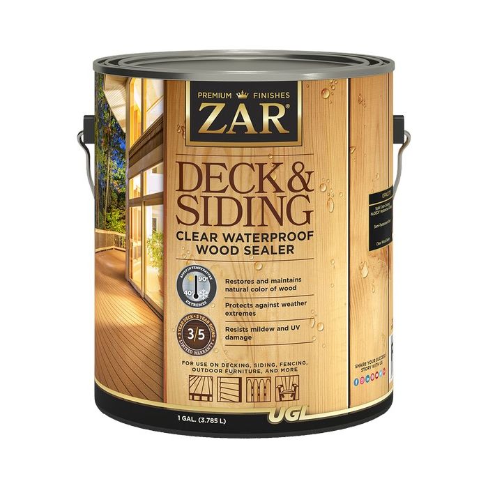 ZAR 1gal Clear Deck and Siding Waterproof Wood Sealer