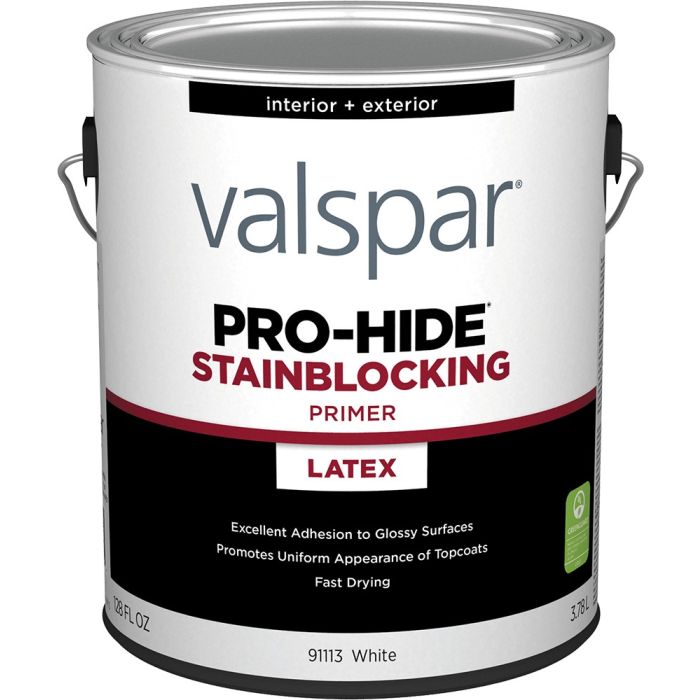 Valspar 1gal White Pro-Hide Interior/Exterior Stainblocking Bonding Primer