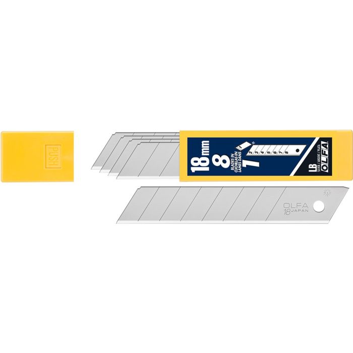 OLFA LB-5B 18mm 8-Pt Silver Heavy-Duty Snap-Off Blade, Pack of 5