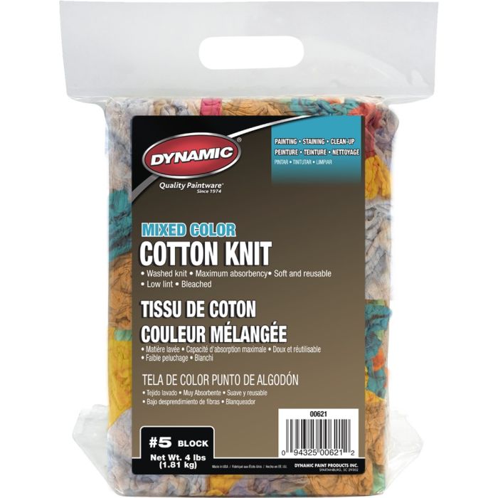 Dynamic #5 4lb Block Mixed Color Cotton Knit Wiping Cloth