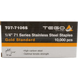 Tego 1/4" 71 Series Stainless Steel Staples (Case of 20)