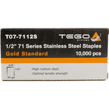 Tego 1/2" 71 Series Stainless Steel Staples (Case of 20)