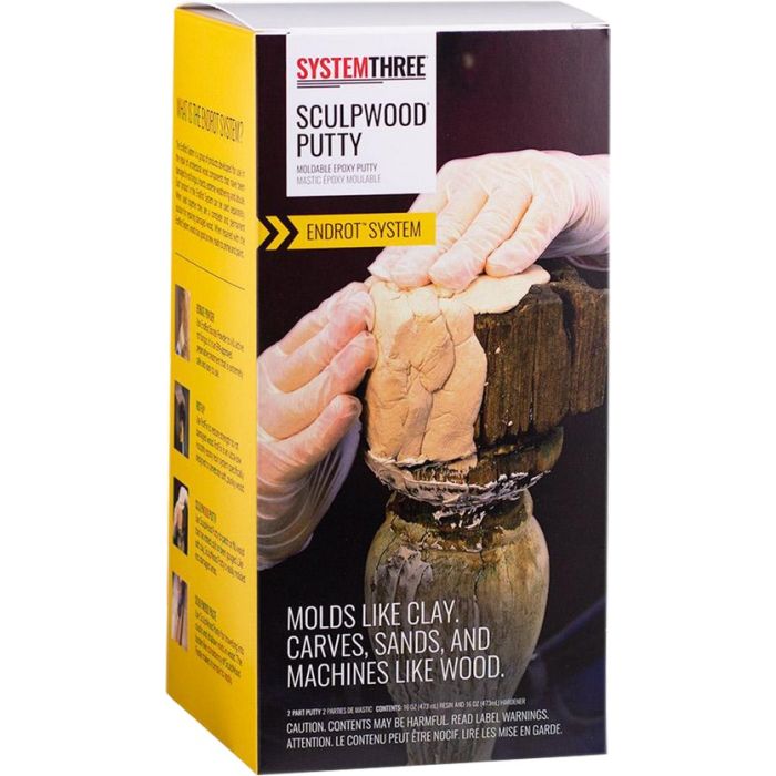 System Three Qt Kit Sculpwood Putty Two Part Epoxy 16 oz. Resin & 16 oz. Hardener