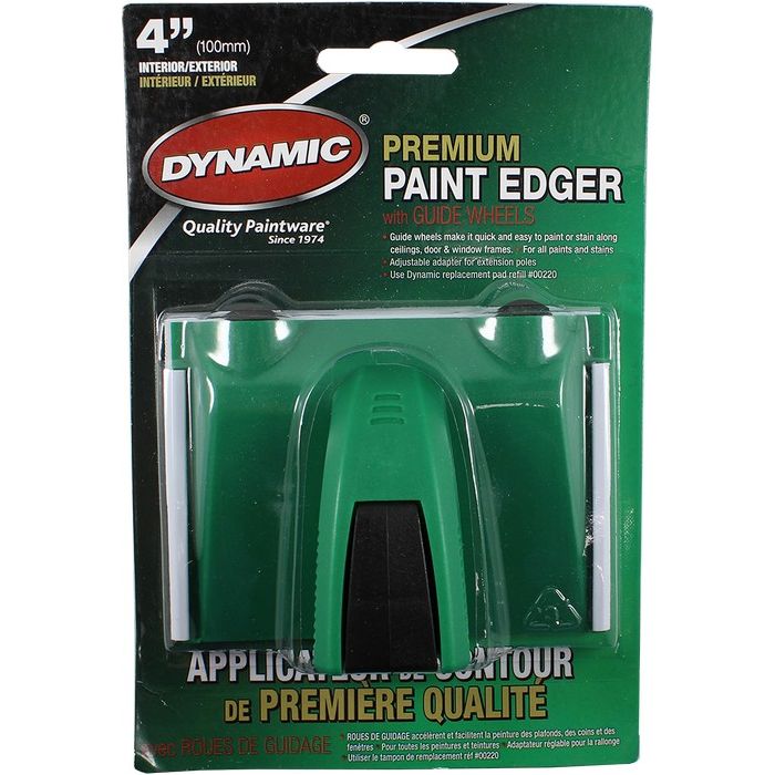 Dynamic 4" Interior/Exterior Ceiling & Trim Paint Edger w/Guide Wheels & Threaded Handle