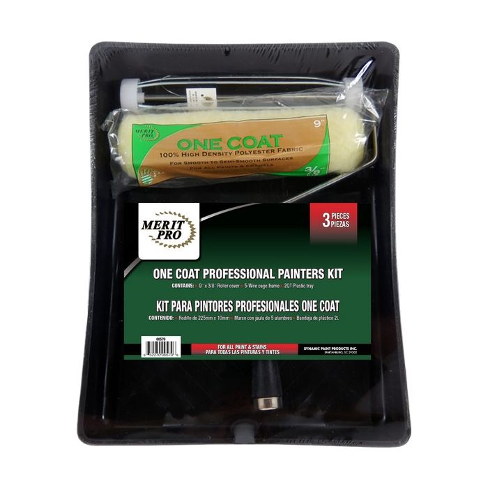 Merit Pro 3pc One Coat Professional Painters Roller Kit w/Plastic Tray