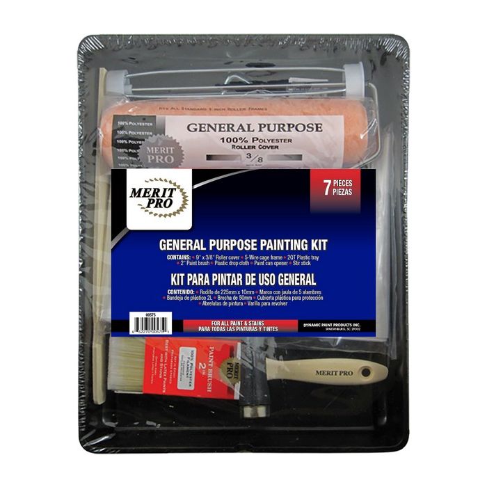 Merit Pro 7pc General Purpose Roller Kit w/Plastic Tray