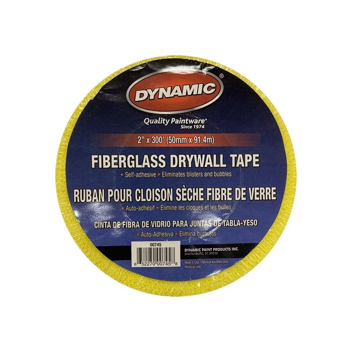 Dynamic 2" x 300' Yellow Self Adhesive Mesh Drywall Tape