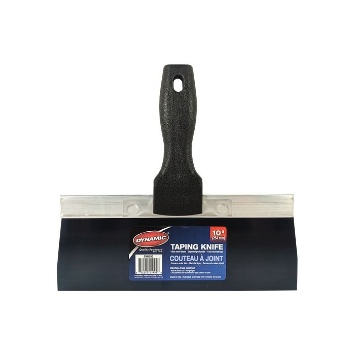 Dynamic 10" Blue Steel Taping Knife with Black Plastic Handle
