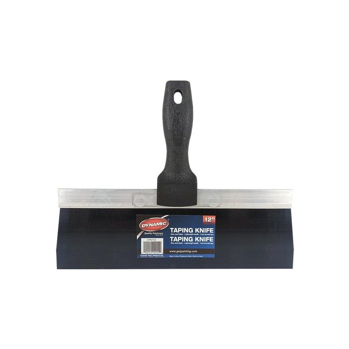 Dynamic 12" Blue Steel Taping Knife with Black Plastic Handle