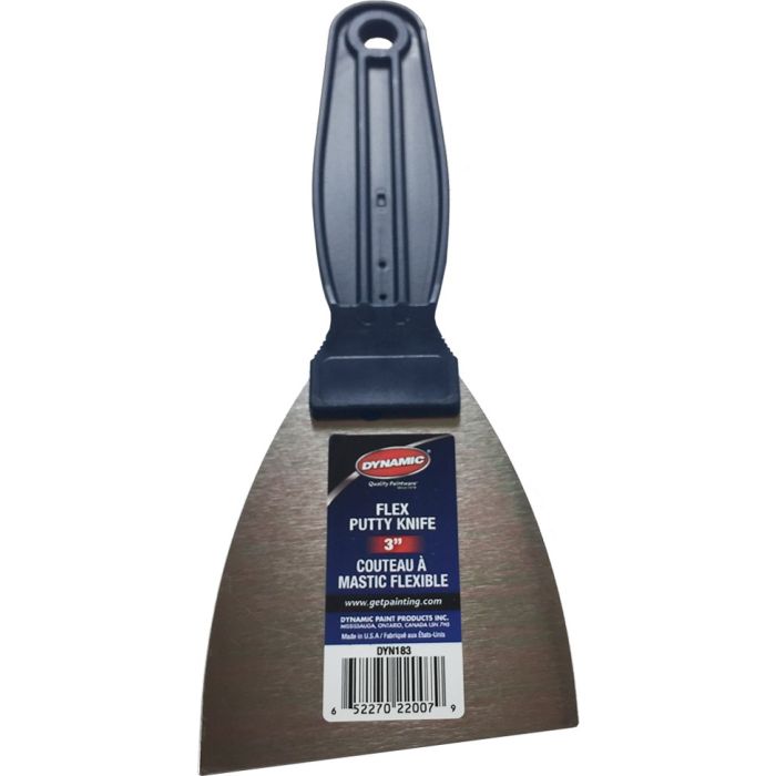 Dynamic 3" DIY Flex Putty Knife w/Carbon Steel Blade