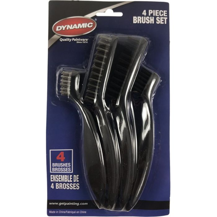 Dynamic 4pc Mini Wire Brush Set (2-Nylon & 2-Stainless Steel)
