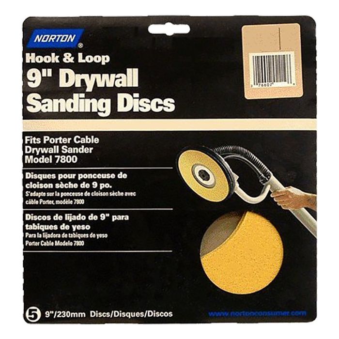 Norton 9" P180 WallSand Hook & Loop Paper Disc (15 per Pack)