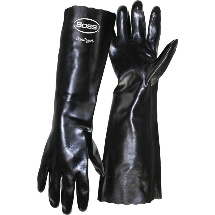 Boss Lrg Black PVC Fully Coated 18" Glove