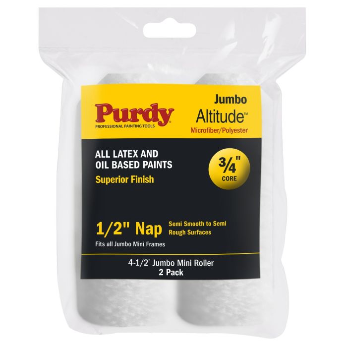 Purdy 4-1/2" x 1/2" Nap Altitude Jumbo Mini Microfiber/Polyester Blend Roller Cover (2pk)