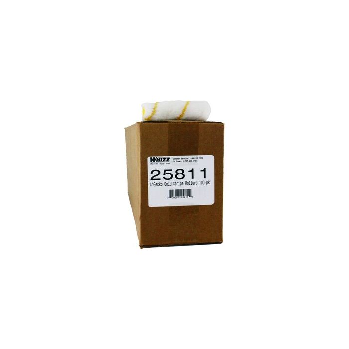 Whizz 4" Gold Stripe Acrylic 1/2" Nap Mini Roller (Case of 100)