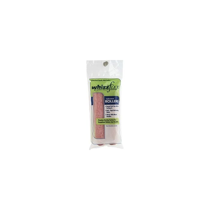 Whizz 6-1/2" Pink Polyester 1/2" Nap Mini Roller 2Pk