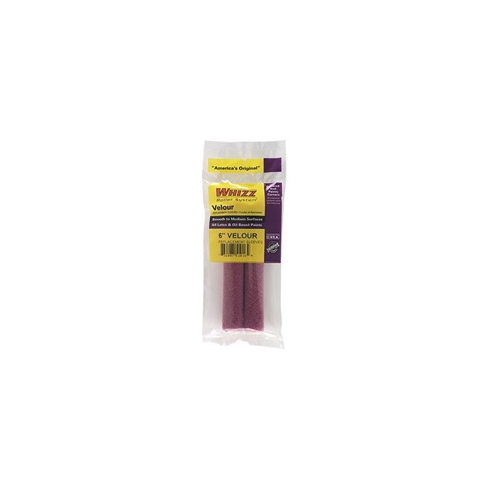 Whizz 6" Purple Velour 3/16" Nap Mini Roller 2Pk