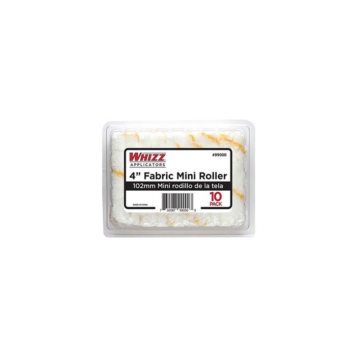 Whizz 4" Yellow Stripe Acrylic 1/2" Nap Mini Roller Clamshell 10Pk