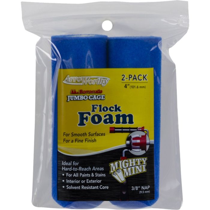 Arroworthy 4" x 3/8" Nap Flock N Foam Roller Cover (2pk)