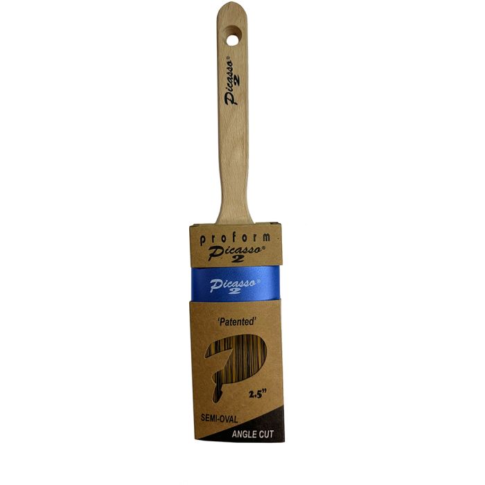 Proform 2-1/2" Generation 2 Picasso Standard Handle Oval Angled PBT/Nylon Blended Paint Brush