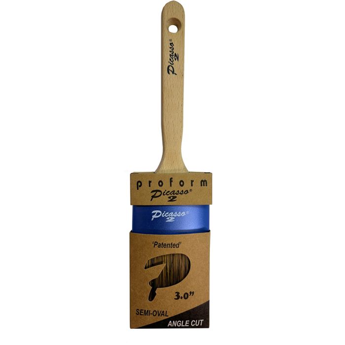 Proform 3" Generation 2 Picasso Standard Handle Oval Angled PBT/Nylon Blended Paint Brush