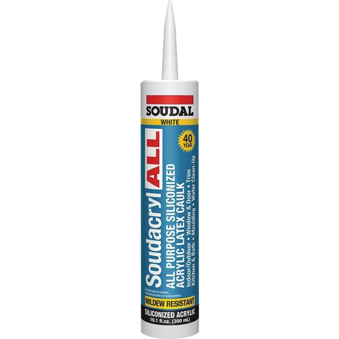 Soudal 10.1 oz White Soudacryl All Purpose 40 Yr Siliconized Acrylic Mildew Resistant Latex Caulk