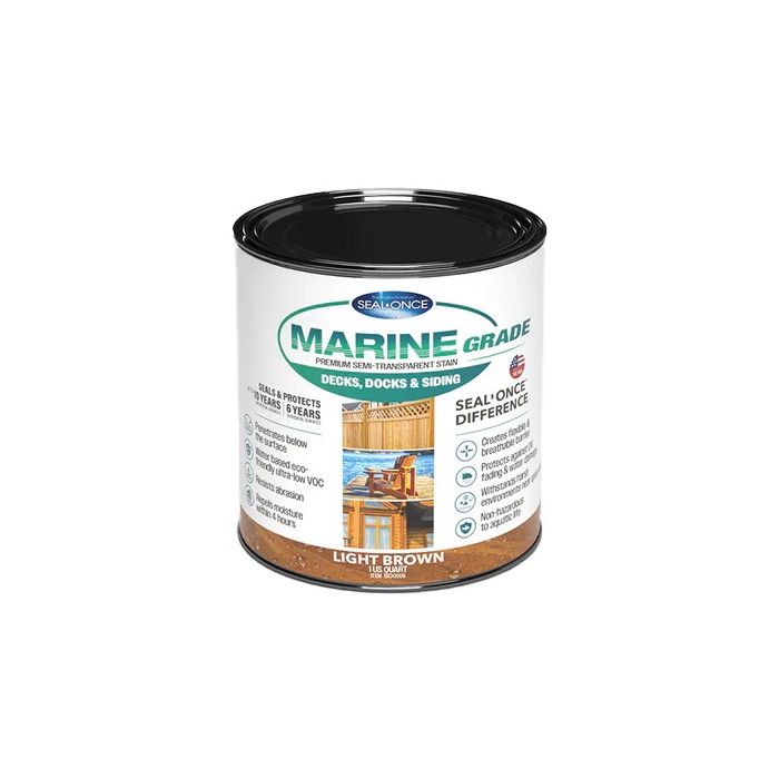 Seal-Once Marine Grade Pre-Mixed Semi-Transparent Premium Wood Stain & Sealer