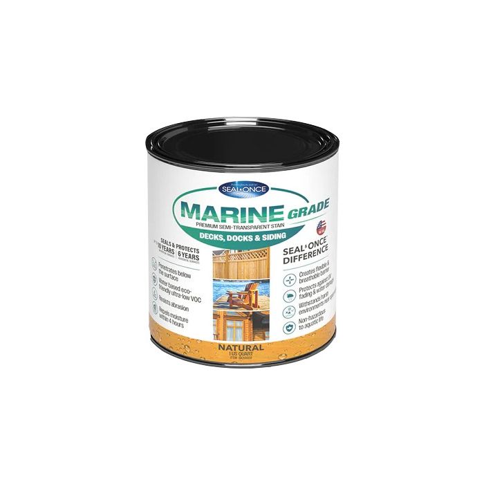 Seal-Once Marine Grade Pre-Mixed Semi-Transparent Premium Wood Stain & Sealer