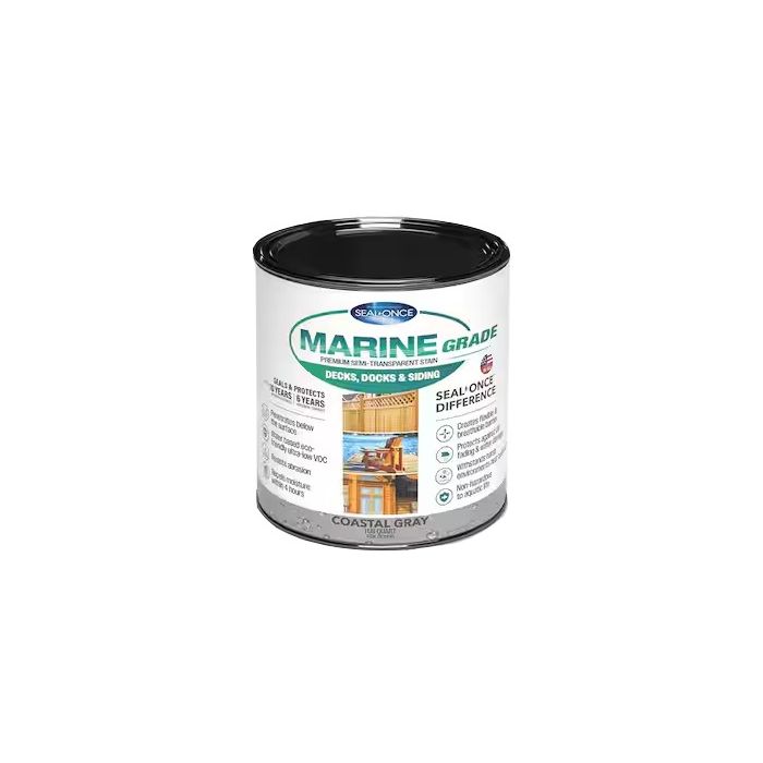 Seal-Once Marine Grade Pre-Mixed Semi-Transparent Premium Wood Stain & Sealer