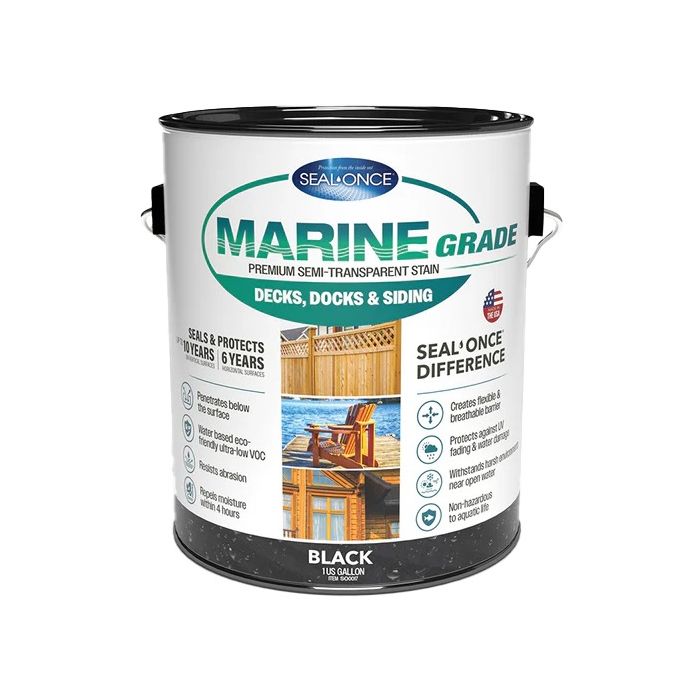 Seal-Once Marine Grade Pre-Mixed Semi-Transparent Premium Wood Stain & Sealer