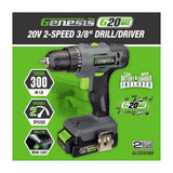 Genesis 20V 2-Speed 3/8" Drill / Driver