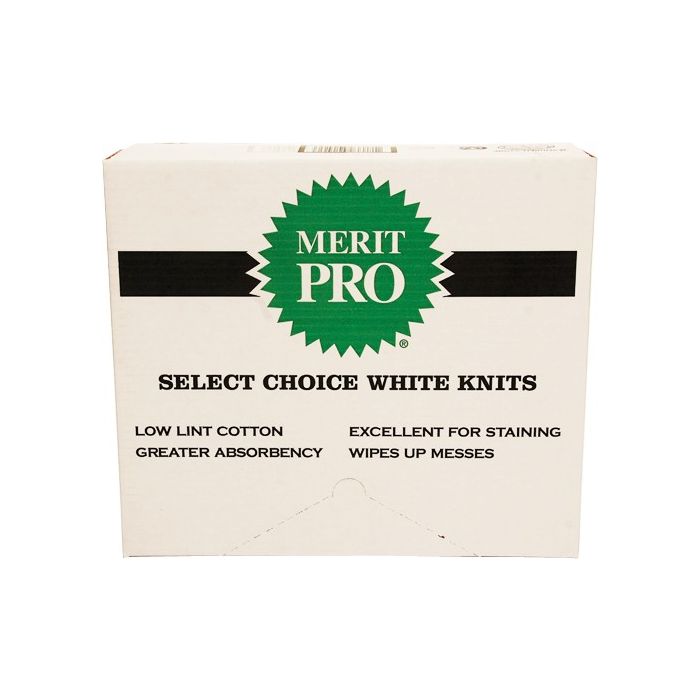 Merit Pro #10 8lb Green Label Box of Choice White Knit Rags